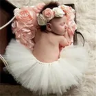 Реквизит для фотосъемки новорожденных юбка костюм для младенцев повязка на голову с цветами + юбка-пачка принцессы реквизит для фотосъемки новорожденных