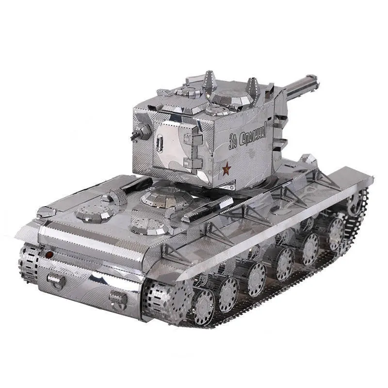 3D металлические пазлы модели советских KV2 супер танк DIY лазерная резка собрать
