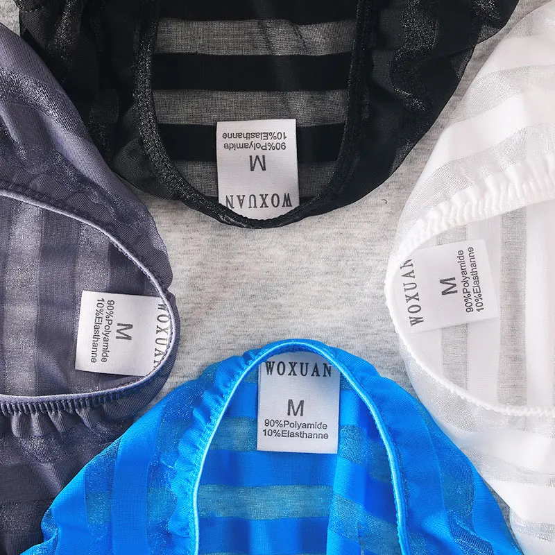 Сексуальные мужские полосатые трусы с U-образным выпуклым мешочком Короткие