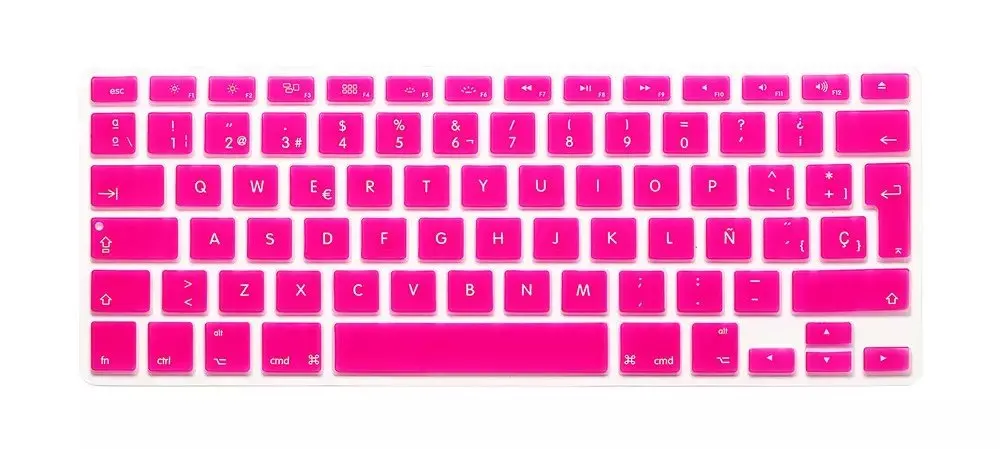 Rose Испанская версия ЕС силиконовые водонепроницаемые чехлы для клавиатуры Скины протектор для Macbook Air 13 Pro 13 15 17 для Mac book A1466 A1502 - Цвет: Rose