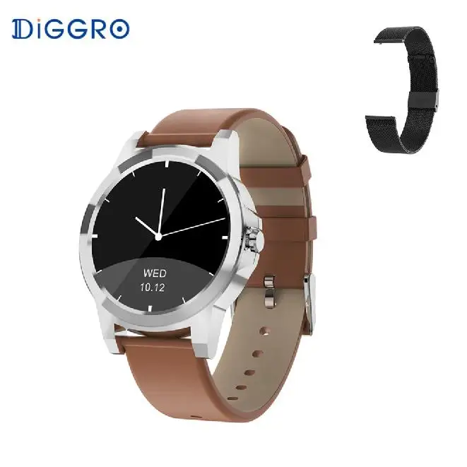 add black strap Diggro DI03 плюс Смарт часы Bluetooth водонепроницаемый монитор сердечного ритма во время сна шагомер 320 мАч умные часы с дополнительный ремень - Цвет: add black strap