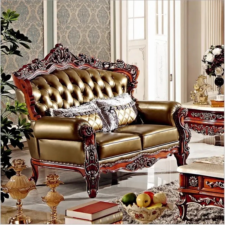 Высококачественный европейский античный диван для гостиной комплект мебели из