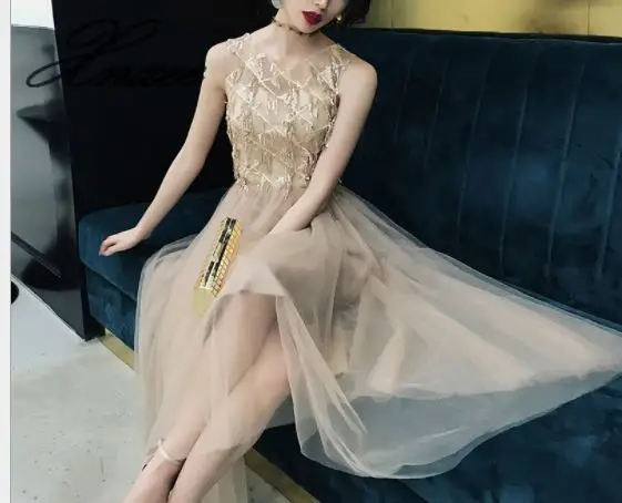 

Dress female 2020 fashion new sequin banquet temperament was thin elegant dress spring and summer