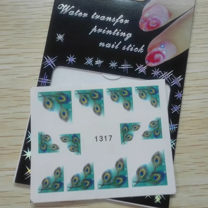 Полировальник для ногтей Bittb 2 шт. наклейки с перьями павлина маникюра
