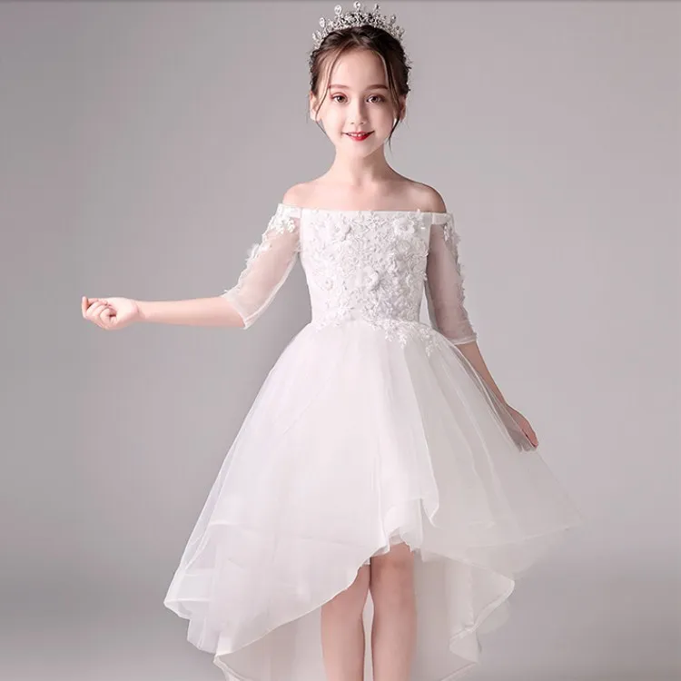 Children's long party dress flower girl kids wedding first communion princess baby costume clothing vestido comunion | Свадьбы и