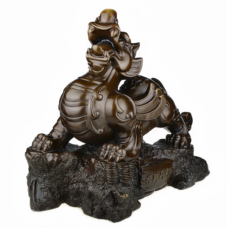 Verkauf 45 Cm Große Riesige-Home Office Veranda Lobby Wirksam Schutz Maskottchen Blühendes Geschäft Bronze Drachen PI XIU FENG SHUI Statue