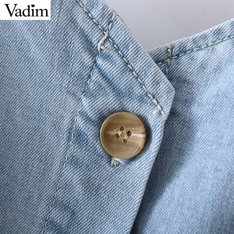 Vadim милый Женский мини платье denims без рукавов на тонких бретелях Женские