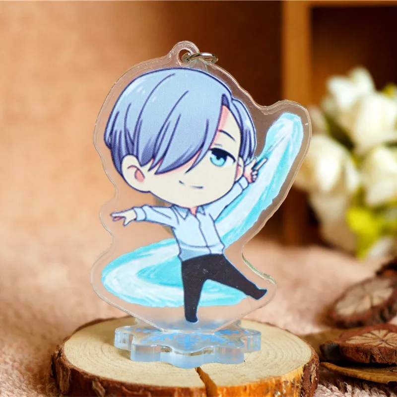1 1 шт., 6 см, аниме, брелок, YURI ON ICE, плисецкий, Victor Nikiforov, кацуки, Yuri, брелоки, Portachiavi, Charn, брелок, стоящая пластина - Цвет: 1