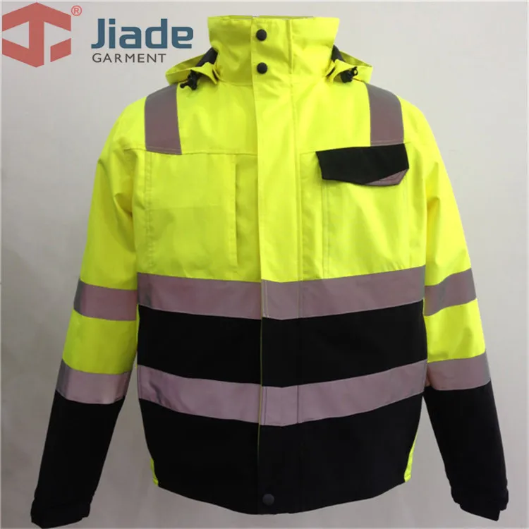 Hi Vis желтая защитная куртка зимняя Светоотражающая водонепроницаемая бомбер