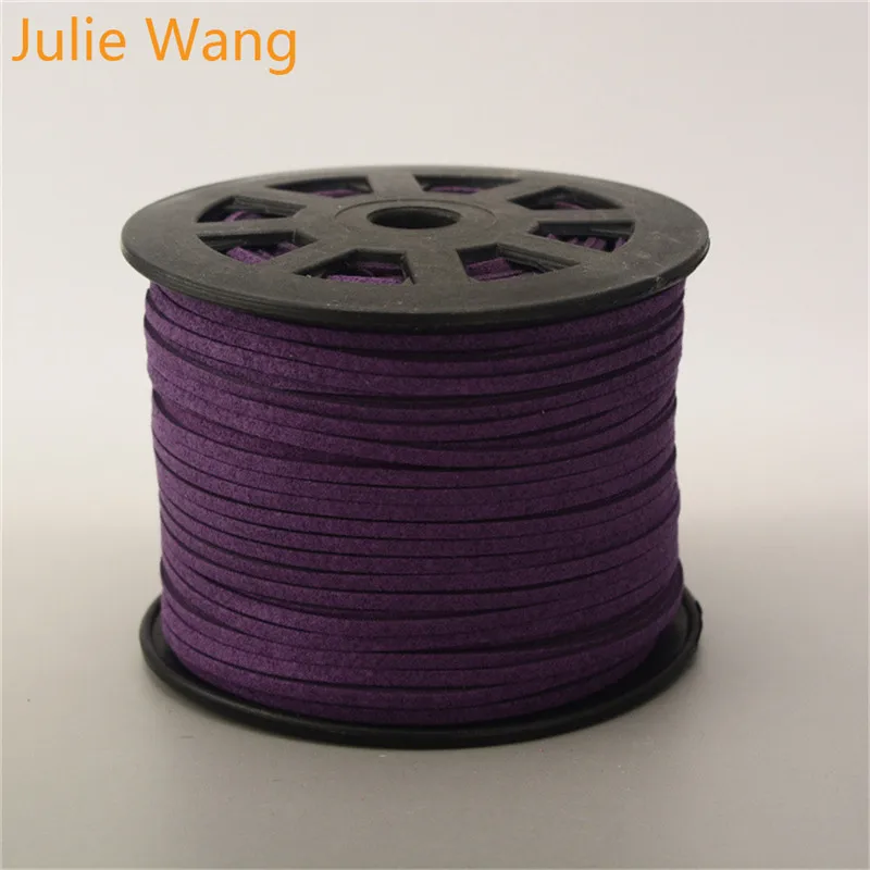 DeepPurple Julie Wang, 5 м/упаковка, 2,6 мм, замшевые шнуры для самостоятельного изготовления ожерелья, подвеска, цепочка, веревка, браслет, аксессуары для изготовления ювелирных изделий - Цвет: DeepPurple
