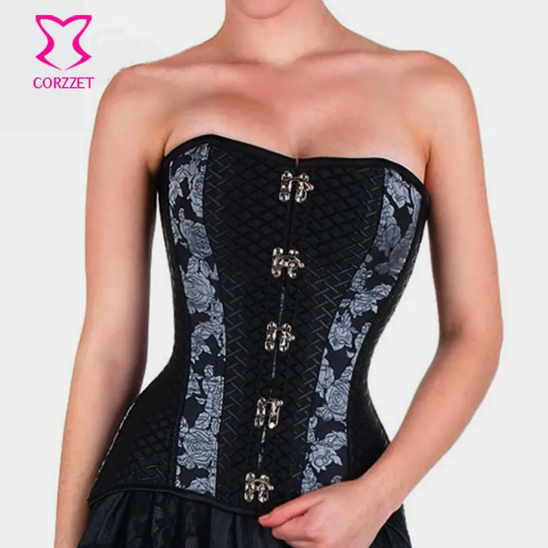Серебристый сексуальный корсет с цветочным и сетчатым рисунком Женский для