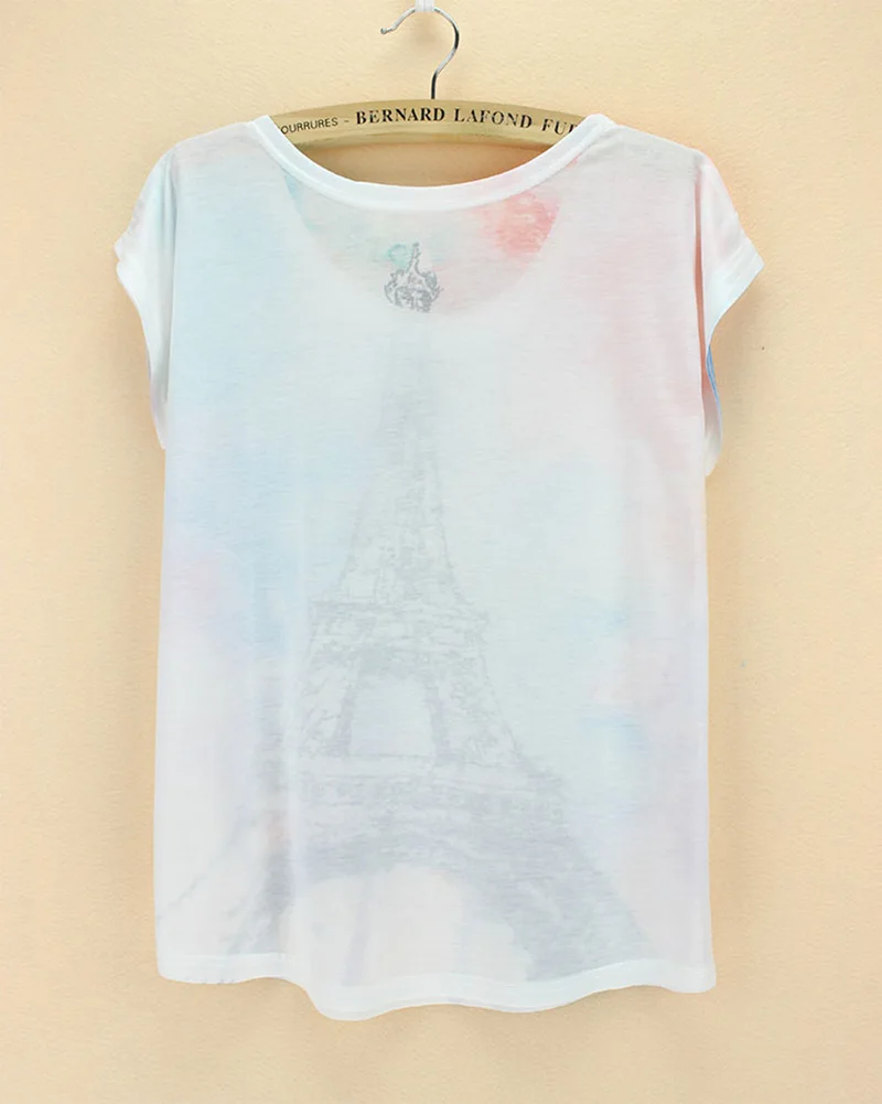 Женская футболка с принтом Эйфелева башня из полиэстера|tshirt dress|tshirt wholesaletshirt men |