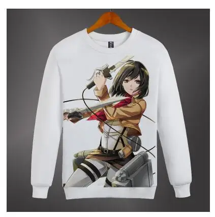 Высокое качество унисекс аниме Cos Attack on Titan Eren Mikasa костюмы для косплея пуловер с круглым вырезом повседневные толстовки с капюшоном - Цвет: 23
