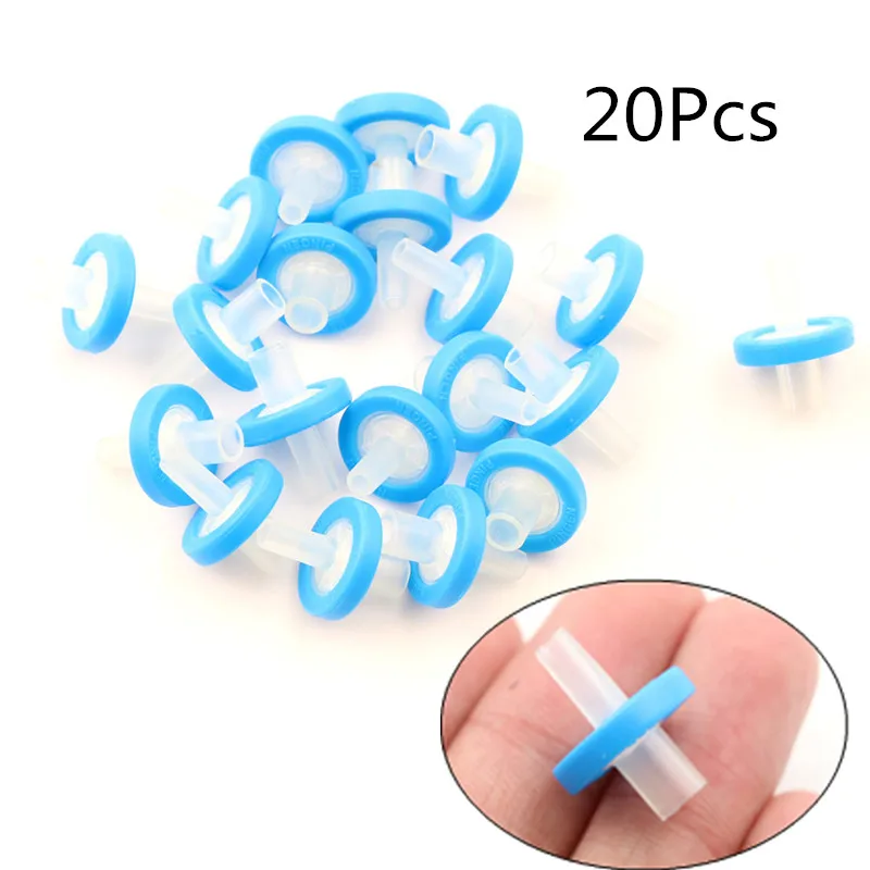 20 шт. PTFE шприц-фильтры 13 мм 0 22 микрон (um) химия Лабораторное Оборудование Blue |