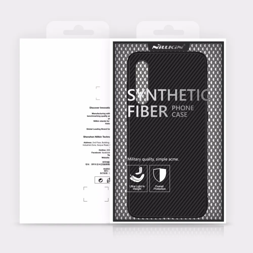 Nillkin synthetic fiber case for xiaomi mi 9 /mi9 Explore Carbon Fiber PP Shield Back Cover Case |