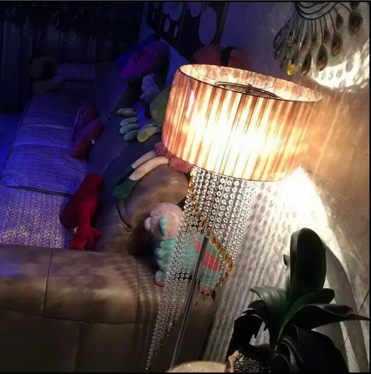 Современные хрустальные напольные лампы K9 Светодиодные E14 из нержавеющей стали