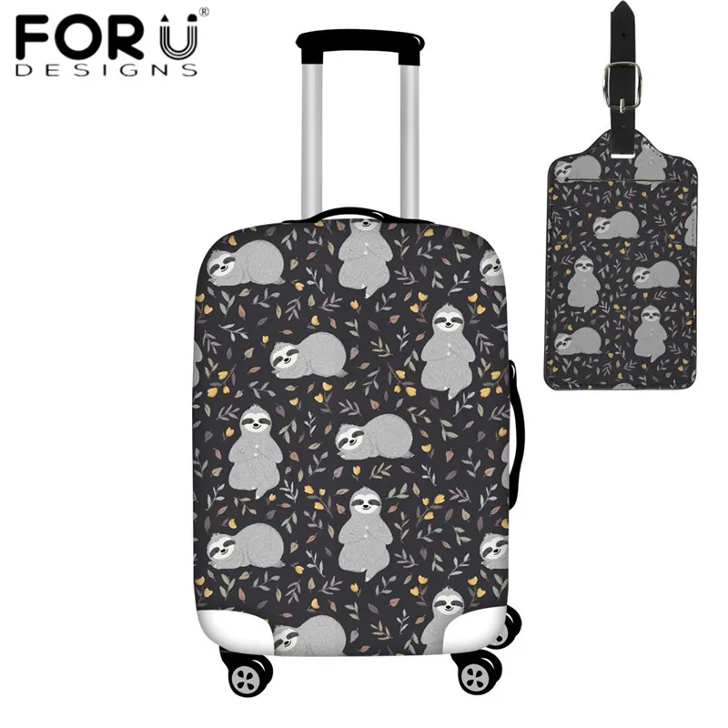 FORUDESIGNS/эластичный плотный чехол для костюма, чехол с рисунком Ленивца, милые Защитные чехлы для багажа, для 18-32 дюймов, чехол PU, багажная бирка - Цвет: HX572-2 pieces