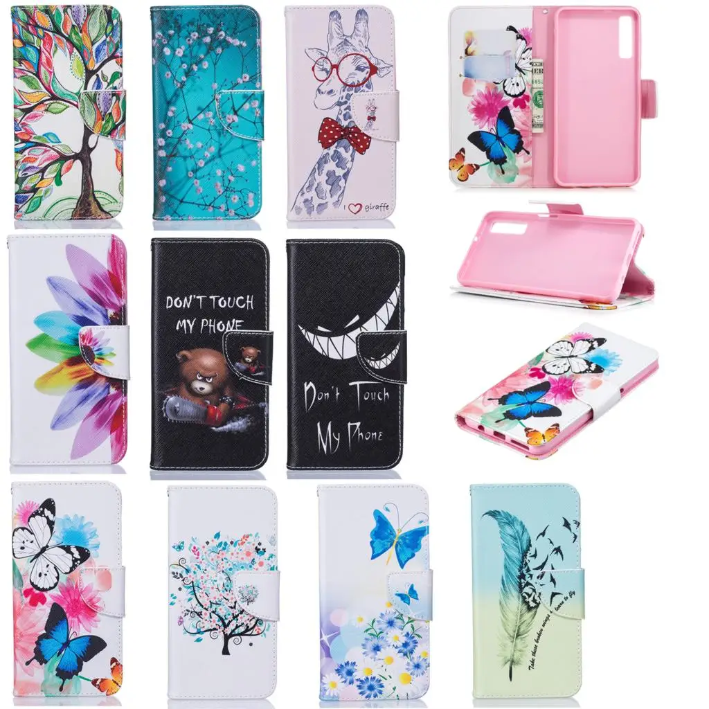 Flip Case for Samsung Galaxy A7 2018 SM-A750F/DS SM-A750F SM-A750FN Phone Leather Cover A750 A750F/DS A750F A750FN Painted | Мобильные