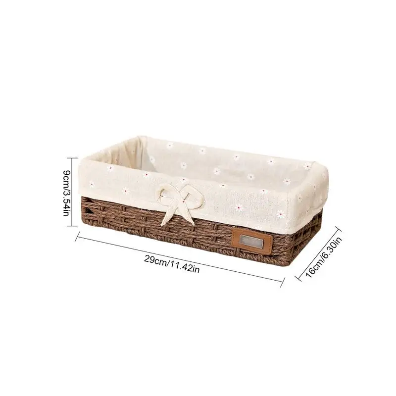 Beige L Соломенный бамбуковый Настольный ключ дистанционного управления корзина спальня косметический ящик для хранения ротанга сад украшения домашнее хранилище корзина Органайзер - Цвет: Beige L