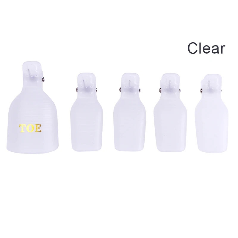 Toe Clear 5 шт. УФ-средство для снятия гель-лака обертывания замачивающийся колпачок пластиковый зажим для ногтей для снятия лака для ног и ног маникюрный набор инструментов для дизайна ногтей - Цвет: Toe Clear
