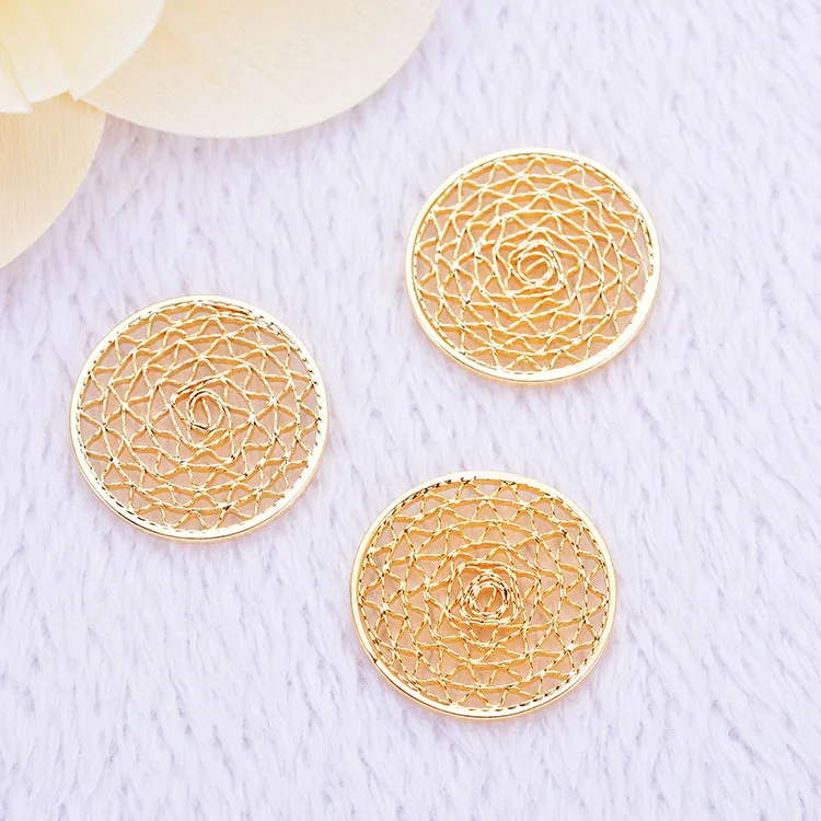 2pcs15 мм Новый DIY аксессуары для ушей большой бренд модный круглый полый Золотой