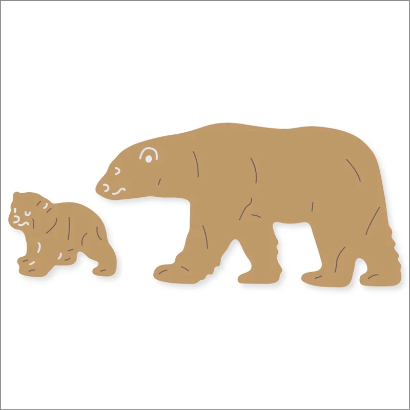 Hemere Bear Mother Baby metal cutting dies for scrapbooking craft paper cards making cutting-dies Template Embossing Dies | Дом и сад