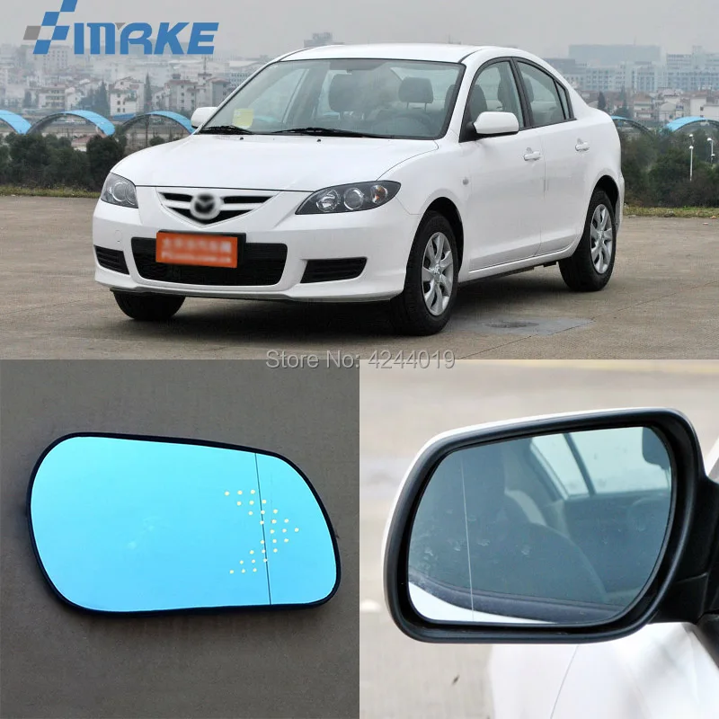 

smRKE For Mazda 3 Car Rearview Mirror Wide Angle Hyperbola Blue Mirror Arrow LED Turning Signal Lights