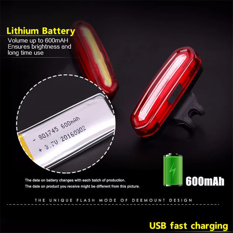 Горячая USB перезаряжаемая велосипедная лампа LED 100LM велосипедные фары горный