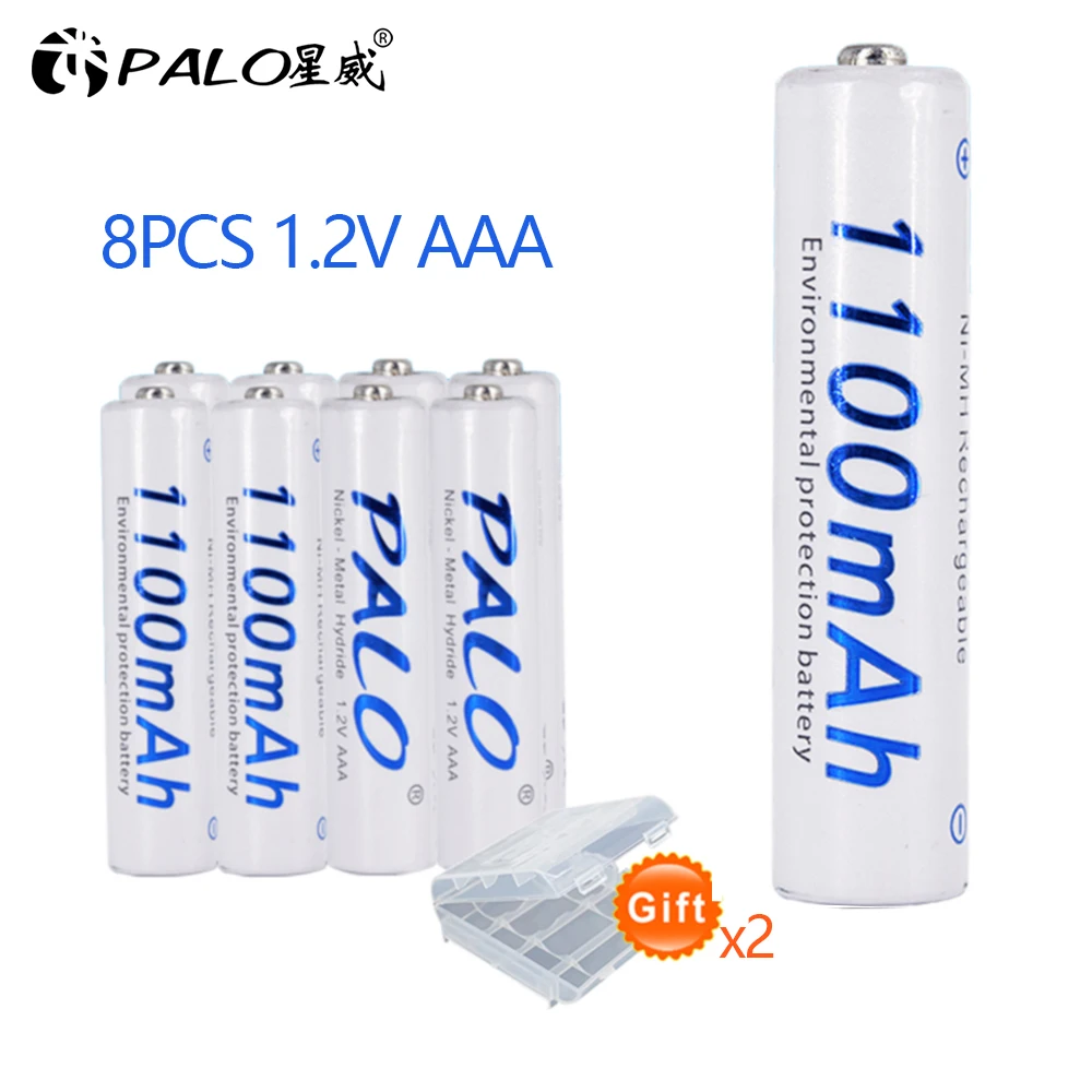 И Подарочная Батарейная коробка, 8 шт 1100mAh 1,2 v AAA аккумуляторная батарея для камеры MP3 mp4 микрофонная батарея для размещения