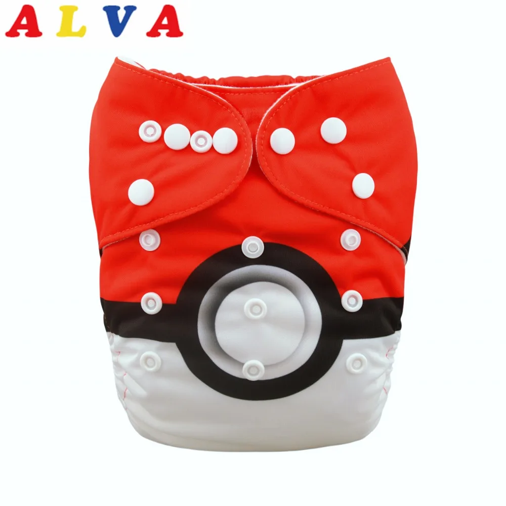 Новый детский подгузник Alvababy с напечатанным рисунком 1 вставкой из микрофибры