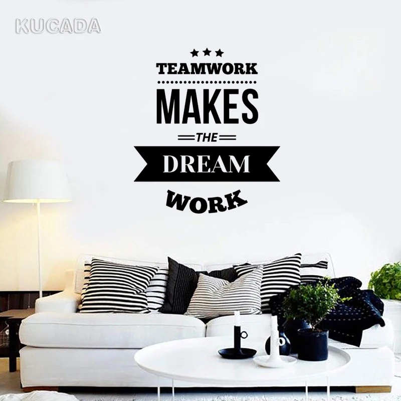 

Vinyl Wall Decal Stickers Teamwork Quote Inspirational Saying Team Office Interior Home Decoration Art Murals JG4140