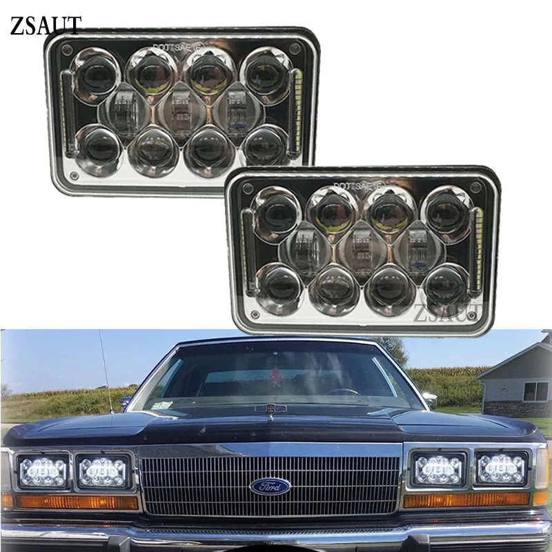 Комплект из 2 предметов 4x6 светодиодный фары дальнего света H4 hid сменный H4651 H4652 H4656