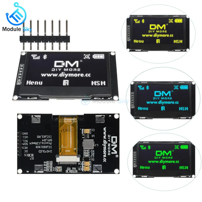 2 42 дюймовый ЖК экран 128X64 12864 OLED дисплей модуль IIC I2C SPI серийный SSD1309 для Arduino C51 STM32