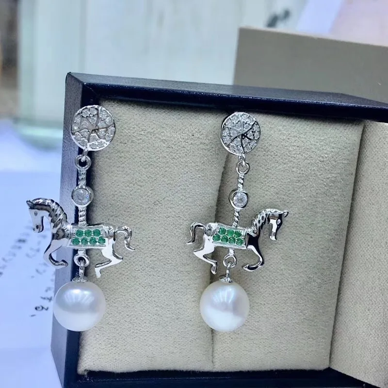 

Party Jewelry 925 Silver Earrings Findings Component Jewelry Parts Beautiful Fittings for Pearls Coral Jade Agate Beads Stones
