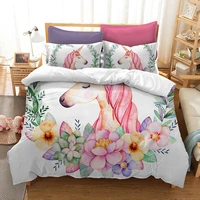 yi chu xin 3d unicorn bedding and duvet cover set cartoon kids bedding set girl twin comforter sets home textile