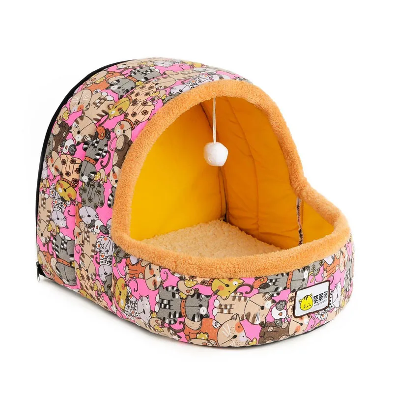 2 HEYPET складная кровать для кошек домик для домашних животных коралловый флис коврик для кошачьих туалетов кровать для собак для маленьких собак кошек зимняя теплая спальная кровать товары для домашних животных - Цвет: 2