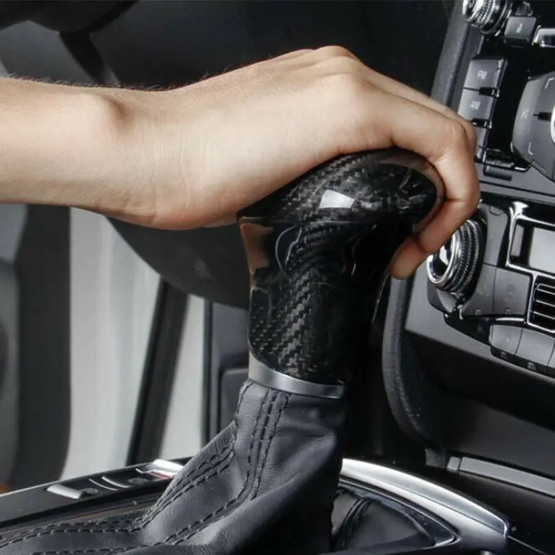 Black Carbon Fiber Gear Shift Grip Knob Cover For Audi A4 A5 A6 A7 S6 S7 Q5 Q7 | Автомобили и мотоциклы