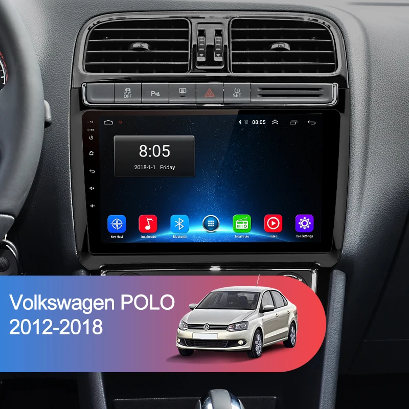 Junsun автомобильный мультимедийный плеер 2 Din Авто Android 8 1 радио для POLO 2009 2010 2011 2012 2013