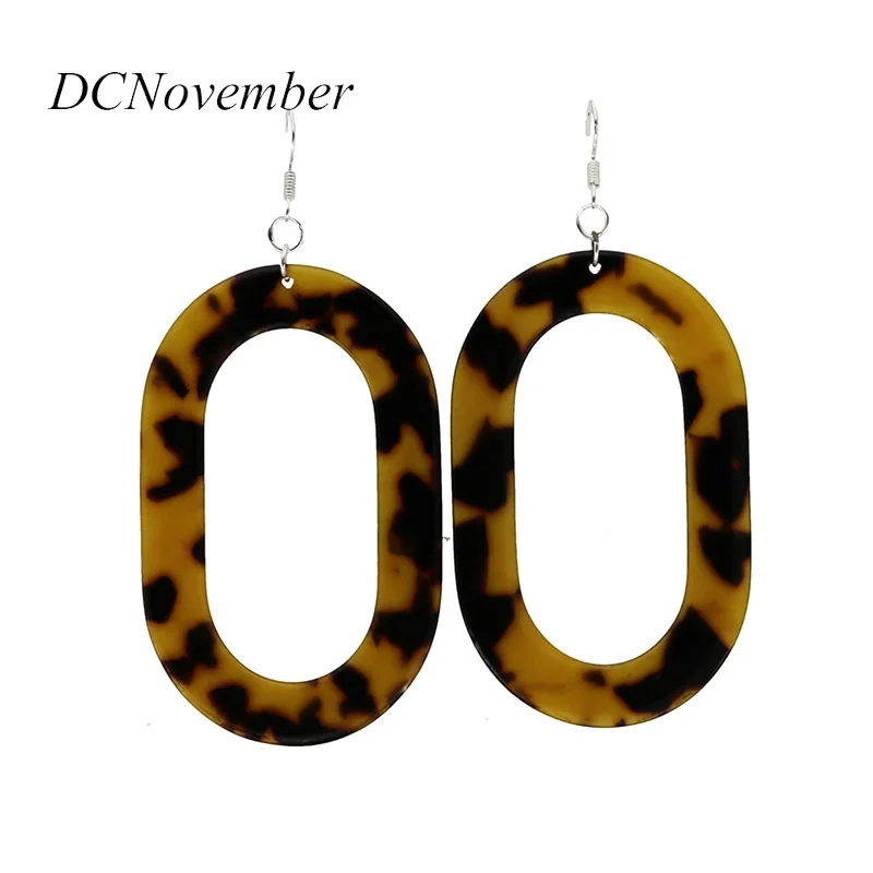 DCNovember Модные Винтажные Черепаховые геометрические овальные акриловые Висячие