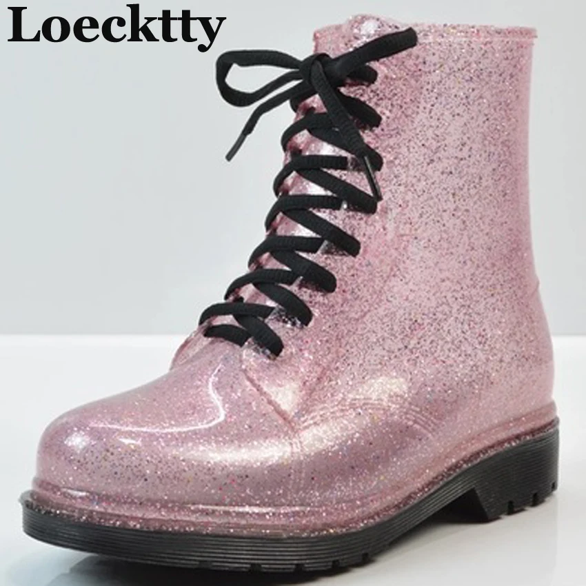 Женские резиновые сапоги Прозрачные Водонепроницаемые Яркие демисезонные