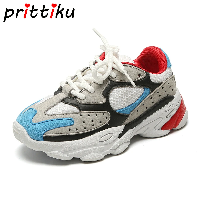 2021 Boys Girls Lace-Up Sneakers Baby/Toddler/Little/Big Kid Sport School Trainers Children Clunky Brand Casual Fashion Shoes | Детская
