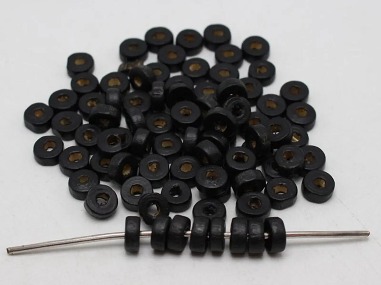 

500 Black 8X3mm Column Heishi Wood Beads~Wooden beads
