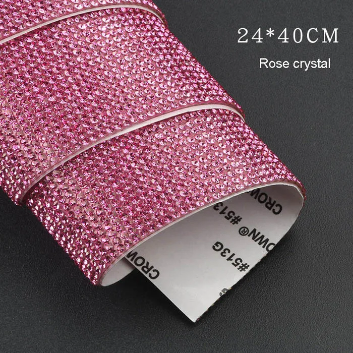 rose DIY стикер для украшения автомобиля, блестящие хрустальные стразы, стикер для автомобиля s для номерного знака, рамка, эмблема, дверная ручка, внутренняя приборная панель - Название цвета: rose
