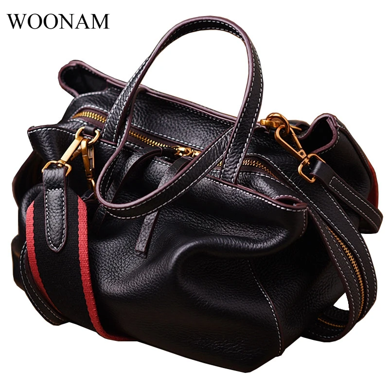 WOONAM женская модная роскошная сумка из натуральной телячьей кожи с верхней