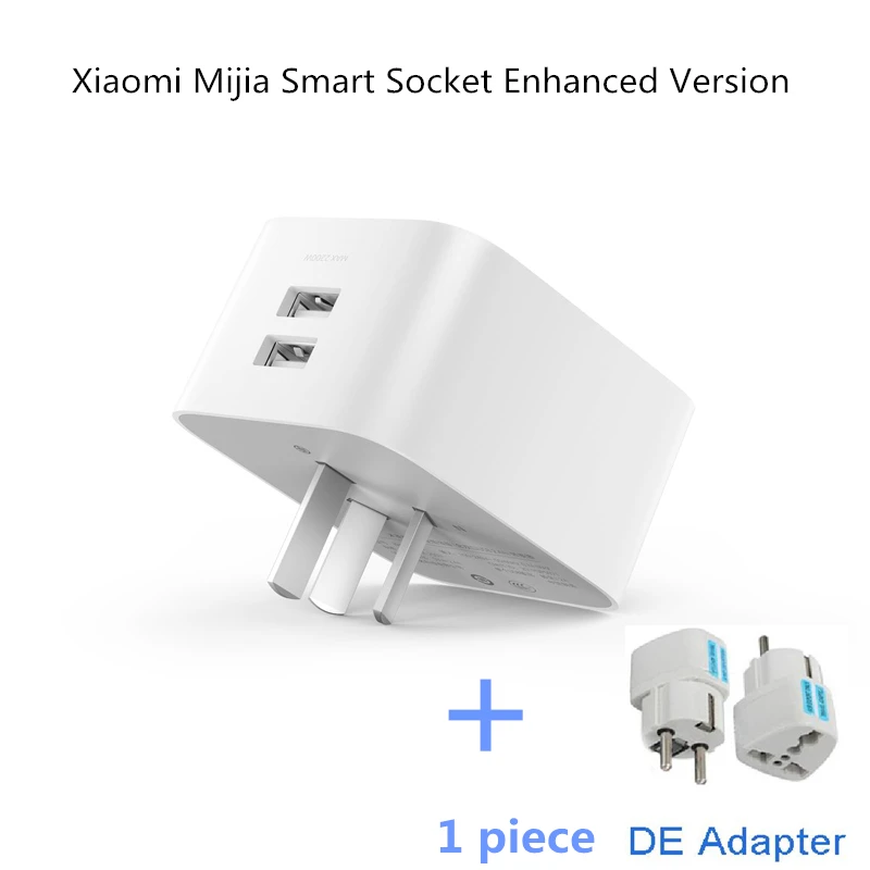 Xiao mi Jia mi умная розетка улучшенная версия беспроводной Wi-Fi пульт дистанционного управления настройка времени электричества USB разъем - Цвет: Add 1 DE Adapter