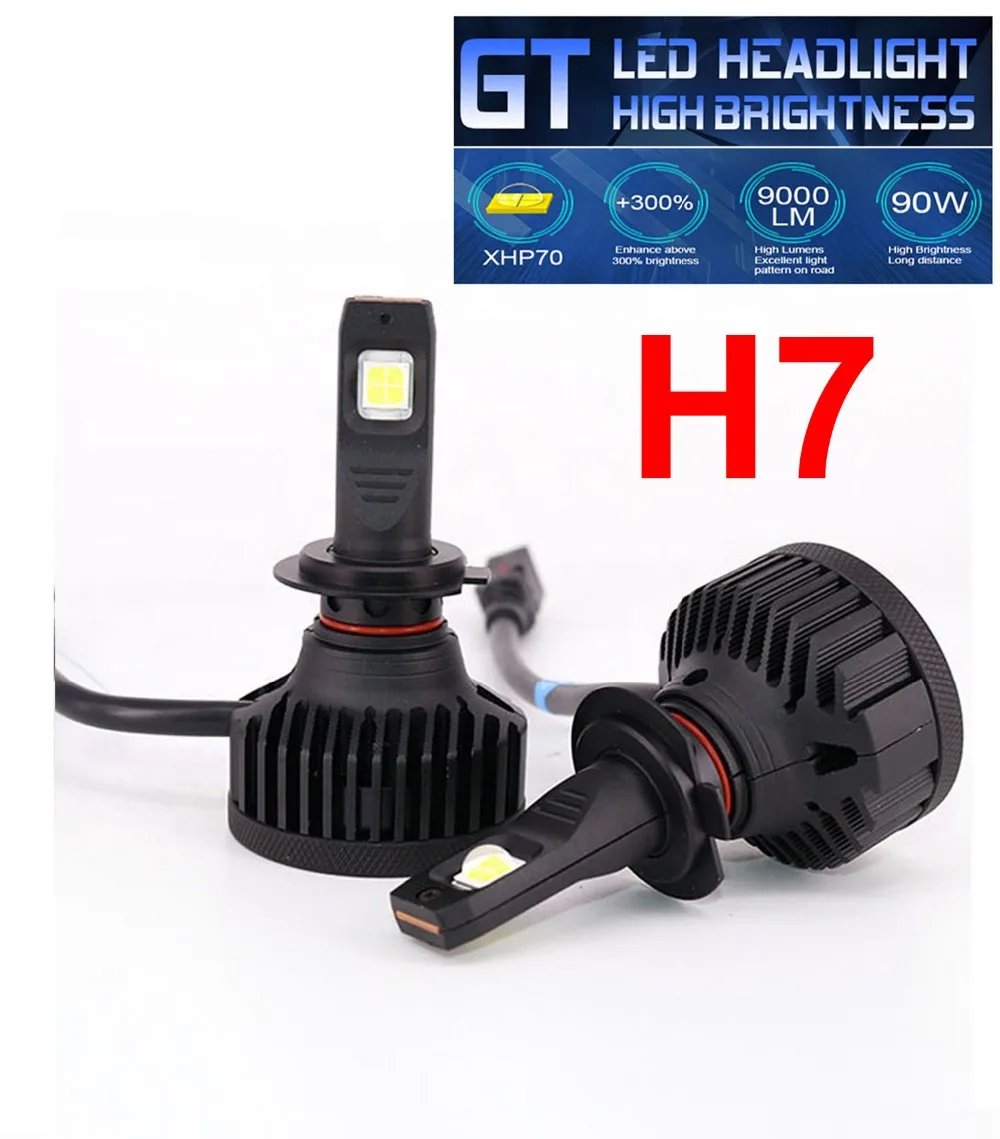 1 комплект Автомобильные светодиодные лампы H7 XHP70 90 Вт 6000 лм|Передние LED-фары для
