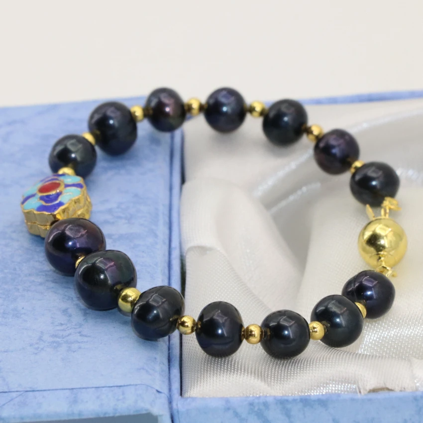 Новая мода Оптовая цена черный культивированный пресноводный жемчуг размером 7-8