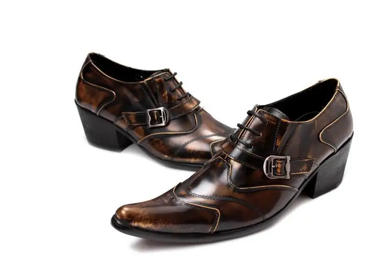 

British style genuine leather pointed toe men shoes Korean fashion personality men dress shoes free shipping