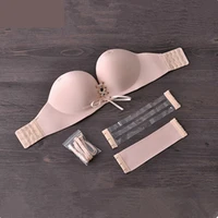 mozhini lb women bra fashion 34 cup brassiere wire free strapless push up bra sexy bra for wedding transparent straps party bra