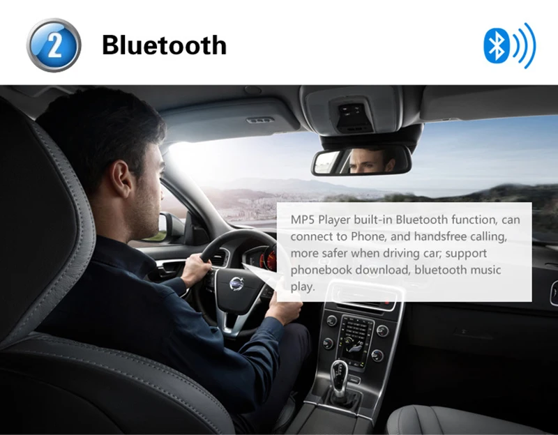 Универсальный 7 дюймовый 2 Din Автомобильный MP5 плеер с Bluetooth сенсорным экраном в